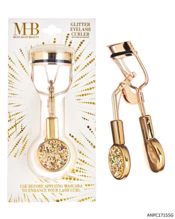 MHB (Must Have Beuaty) Premium Embroidered Glitter Eye Curler - Gold