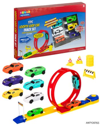17 PC. Loopty Loop Racing Car Track Set