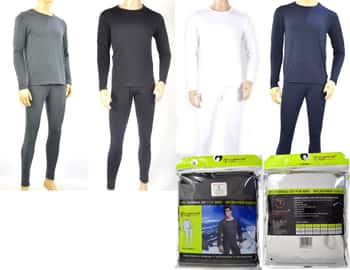 Men's Microfiber Fleece Lined Thermal Underwear Sets - Solid Colors - Sizes S-XL or M-2XL
