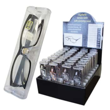 Demi Frame Reading Glasses w/ Cases and Display