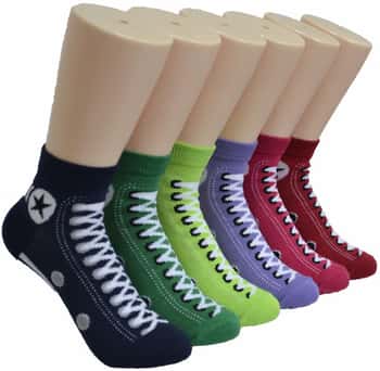 Women's Low Cut Novelty Socks - Sneaker Print - Size 9-11