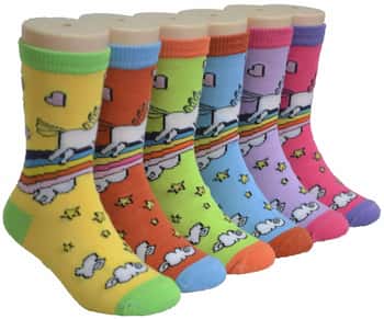 Boy's & Girl's Novelty Crew Socks - Pony Print - Size 6-8