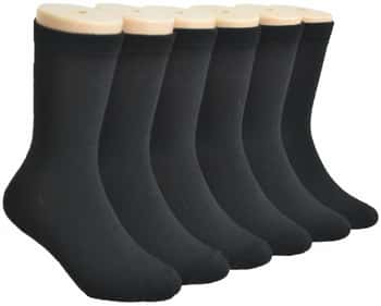 Boy's & Girl's Black Casual Crew Socks - Size 6-8