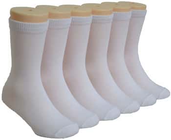 Boy's & Girl's White Casual Crew Socks - Size 6-8