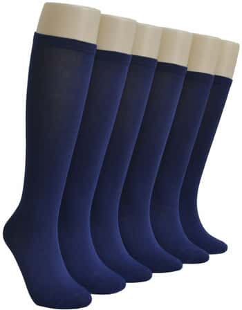 Women's Navy Blue Casual Knee High Socks - Size 9-11