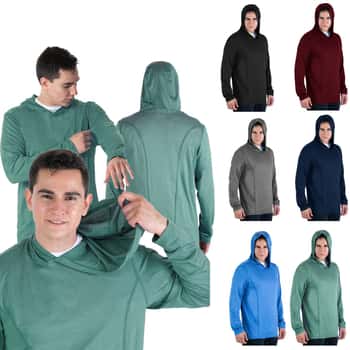 Men's Long-Sleeve Active Performance Pullover Hooded Shirt - Choose Your Color(s) & Size(s)
