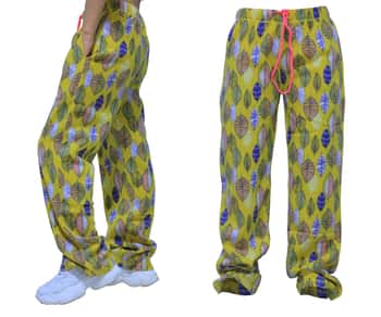 Women's Fleece Pajama Pants w/ Peacock Print - Size Small-2XL
