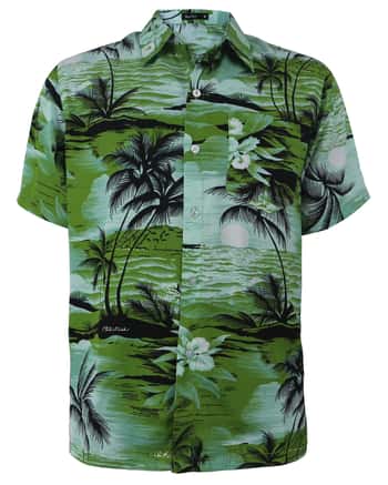 Men's Hawaiian Shirts - Green - Sizes Small-2XL