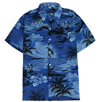 Men's Hawaiian Shirts - Blue - Sizes Small-2XL