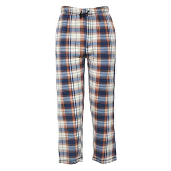 Men's Plaid Flannel Pajama Pants - Tan, Blue, & Orange - Sizes Small-2XL