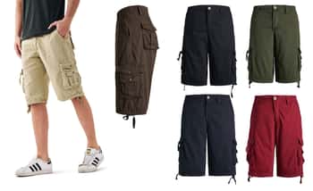 Men's Cargo Twill Shorts w/ 8-Pockets - Choose Your Color(s)