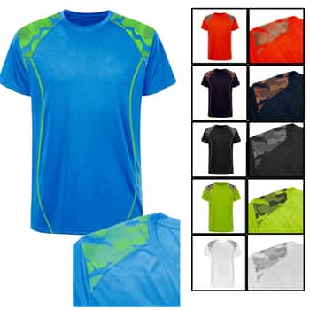 Men's Active Performance T-Shirt w/ Camo Trim - Choose Your Color(s) & Size(s)