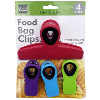 4 Pack Soft Grip Colorful Bag Clips