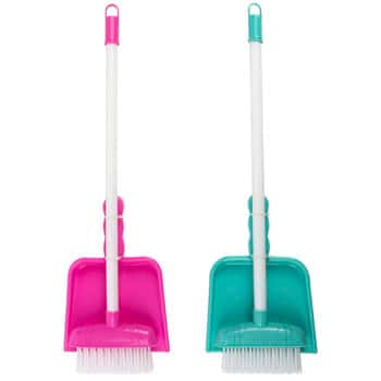 Cleaning Playset Mini Broom/dustpan Pink Or Green W/htage 3+
