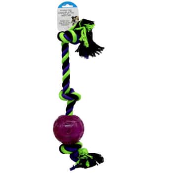 Knotted Rope Pet Toy with Chew Ball