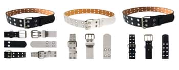 Men's Leather Double Grommet Belts - Choose Your Color(s)