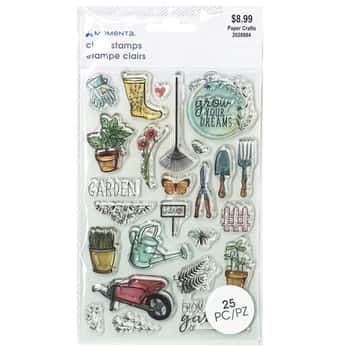Momenta 25 Piece Garden Theme Clear Stamps