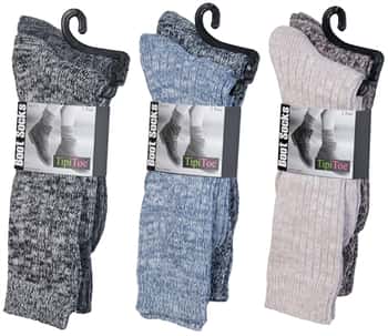 Women's Marled Ribbed Knit Thermal Boot Socks - Size 9-11 - 2-Pair Packs