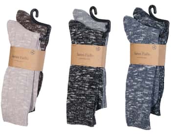 Men's Marled Ribbed Knit Thermal Boot Socks - Size 10-13 - 2-Pair Packs
