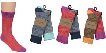 Men's Marled Ribbed Knit Thermal Boot Socks w/ Solid Heel & Toe - Size 10-13 - 2-Pair Packs