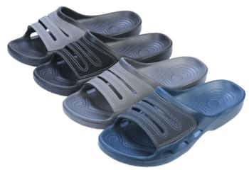 Men's Slide Sandals w/ Soft Ripple Footbed