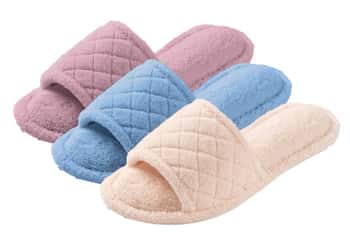 Women's Plush Slide Slippers w/ Textured Pattern  - Assorted Colors