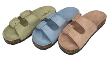 Women's Microsuede Arizona Buckle Sandals - Assorted Colors