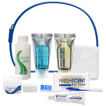 8 PC. Unisex Hygiene Convenience Kits w/ Clear Zip-Up Pouch
