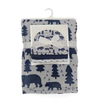 30" x 40" Printed Baby Flannel Blanket & Newborn Hat Sets - Forest Print