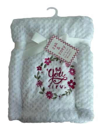 30" x 40" Embroidered Applique Baby Blankets - Be You Floral Print