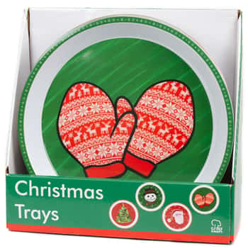 Printed Christmas Round Serving Trays