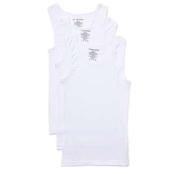 Men's Urban Edge Ribbed White A-Shirts - Sizes Medium-2XL - 3 Pack