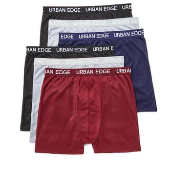 Men's Solid Colored Urban Edge Boxer Briefs - Sizes Small-XL - 6 Pack