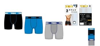 Men's TKO Performance Boxer Briefs - Assorted Solid Colors - Sizes Medium-2XL - 3-Pack