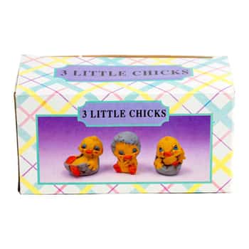Figurines Ceramic Chicks 3 In Color Box