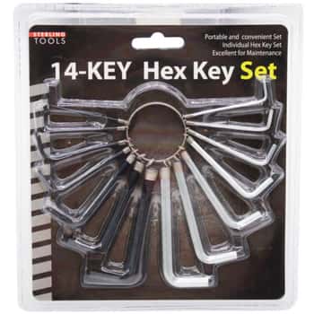 14 Piece Hex Key Set with Keyring Organizer