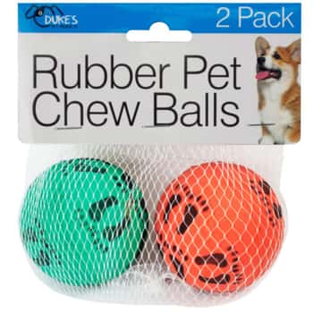 2 Pack Rubber Pet Chew Balls