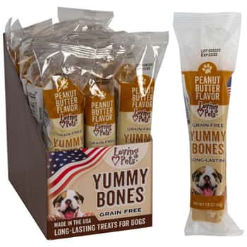 Dog Treats Peanut Butter Stick 2.8 Oz In Cnt Dsply Made In Usa Grain-free Yummy Bones