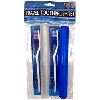 4 Piece Travel Toothbrush Set with Cases