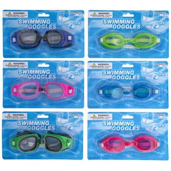 Swimming Goggles 2 Styles Each In 3asst Colors Adult Size Blistercard