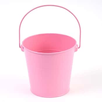 Small Tin Buckets 4.3"X3.1"X4" - Pink