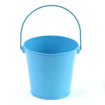 Small Tin Buckets 4.3"X3.1"X4" - Blue