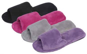 Ladies Plush Slippers - Assorted Colors