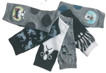 Women's Novelty Crew Socks - Cat & Dog Prints - Size 9-11 - 6-Pair Packs