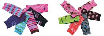 Women's Casual Crew Socks - Polka Dot, Wine, & Coffee Print - Size 9-11 - 6-Pair Packs
