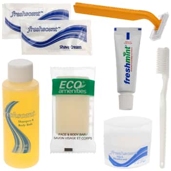 8 PC. Unisex Travel Hygiene Kits w/ Clear Reseal Bag