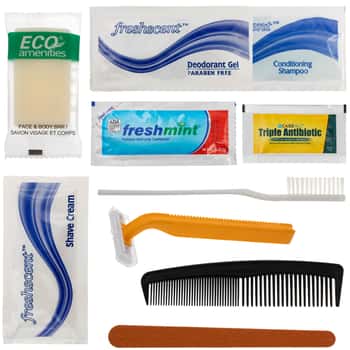 10 PC. Unisex Travel Hygiene Kits w/ Clear Reseal Bag