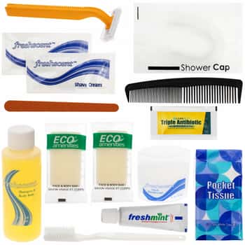 14 PC. Unisex Travel Hygiene Kits w/ Clear Reseal Bag