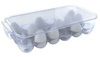 Fridgemate 18 Ct. Stackable Egg Storage Holders w/ Clear Protective Lid