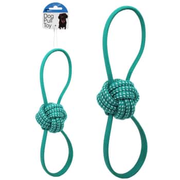13&quot; Figure 8 Dog Pull Toy with Knotted Rope Ball